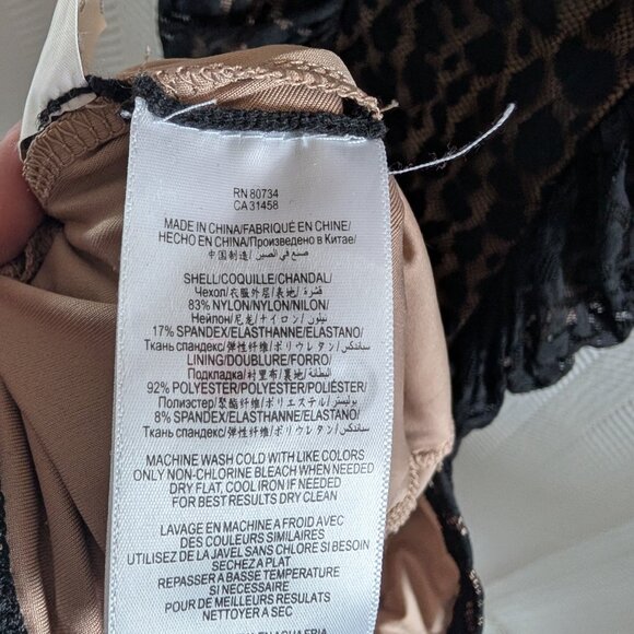 BCBG Max Azria Renee Black Leopard Print Mesh Mini Dress Size Medium Cocktail - Picture 12 of 12